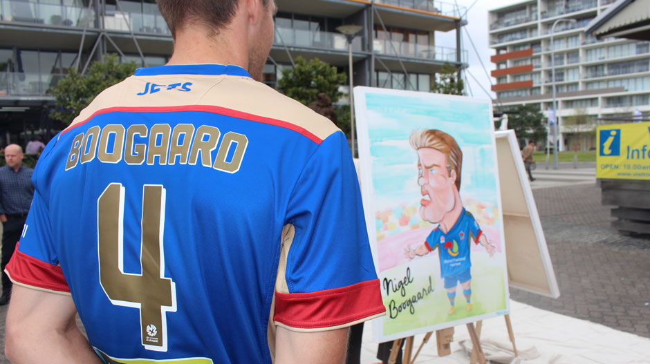 Nigel Boogaard checks out the artist's impression of him.